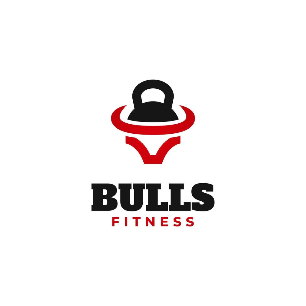 création de logo de fitness tête de taureau vecteur