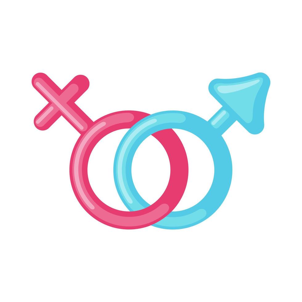 icône de signes masculins et féminins dans un style plat isolé sur fond blanc. symbole homme et femme. illustration vectorielle vecteur
