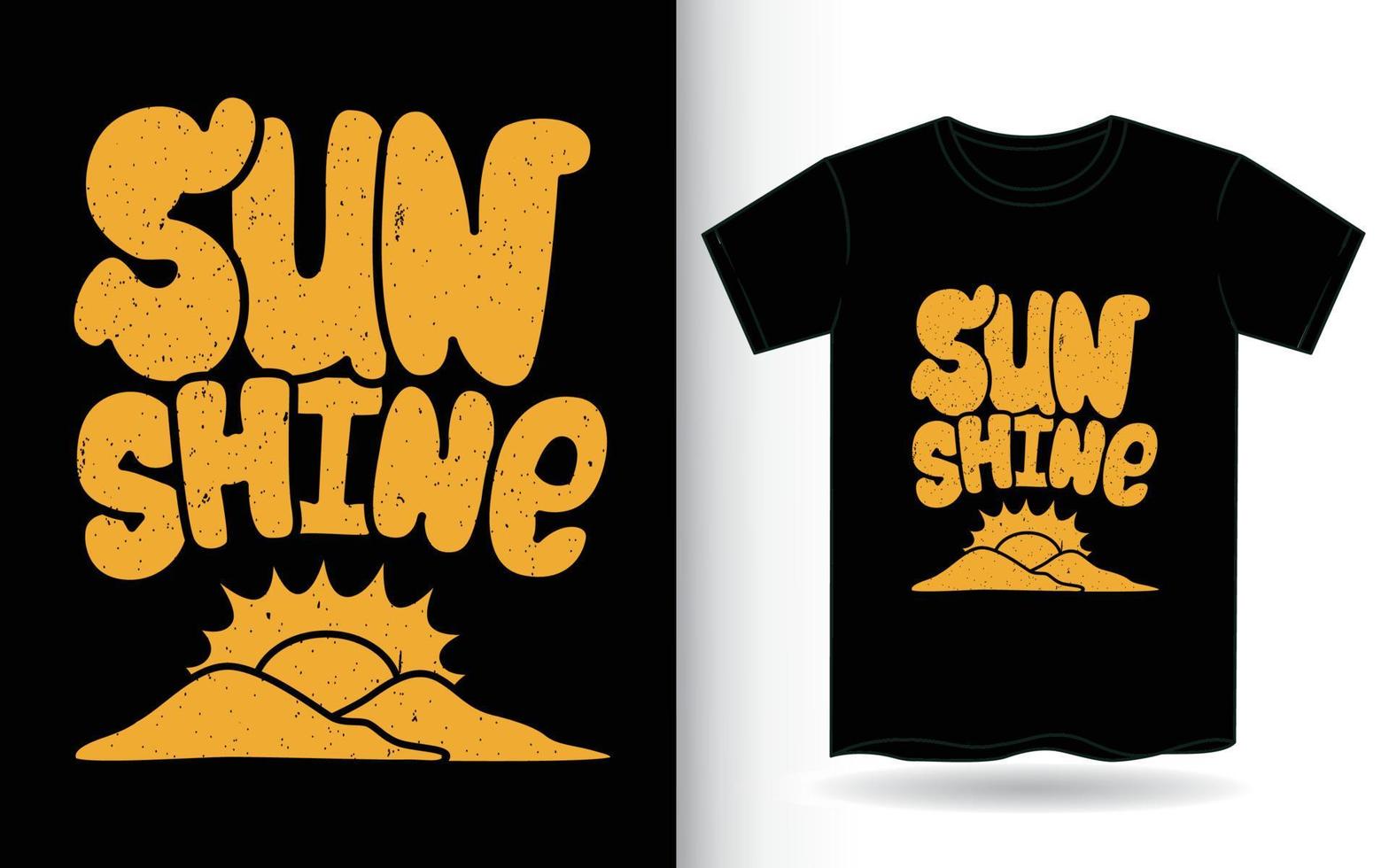 typographie dessinée à la main du soleil pour t-shirt vecteur