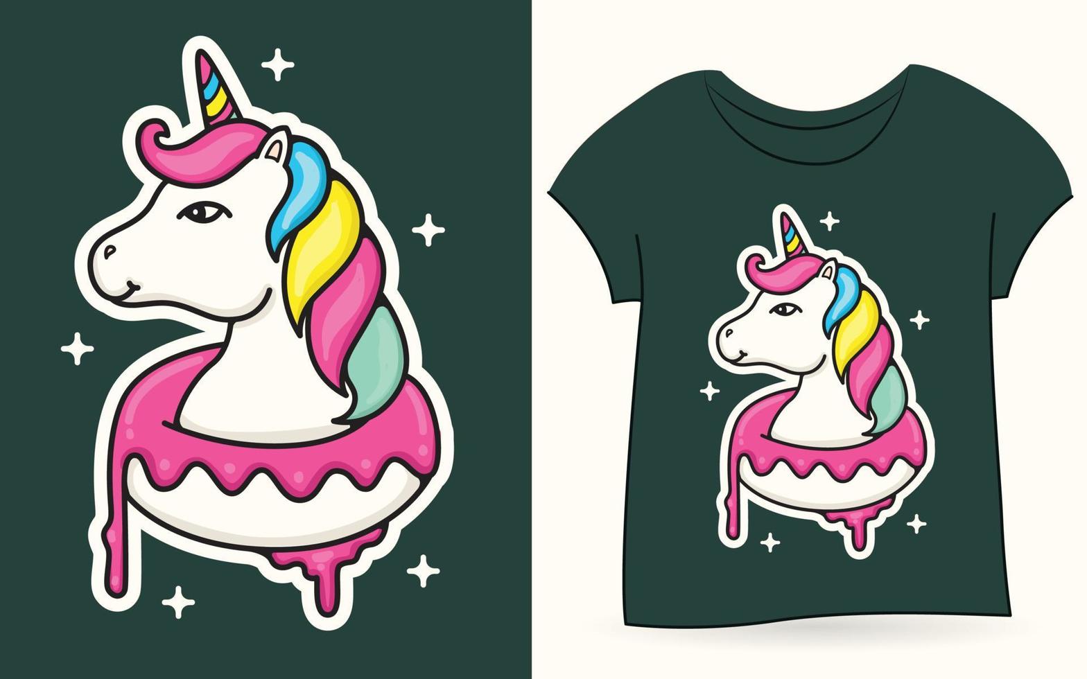 licorne pour t-shirt vecteur