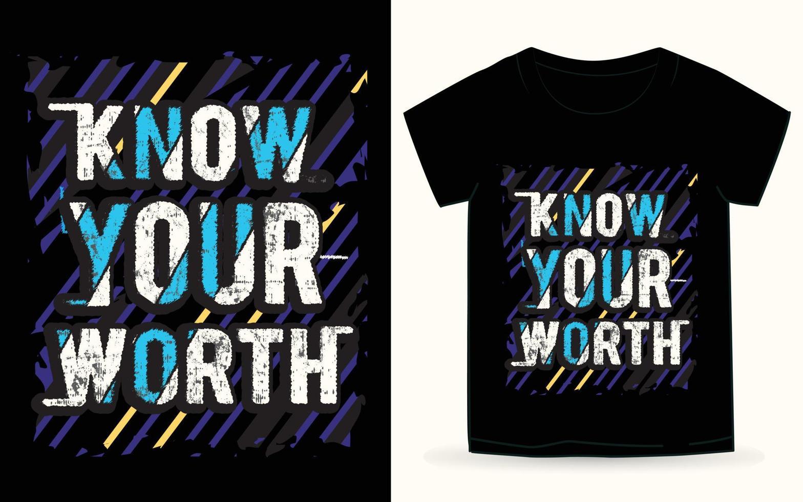 connaissez votre valeur typographie pour t shirt.eps vecteur