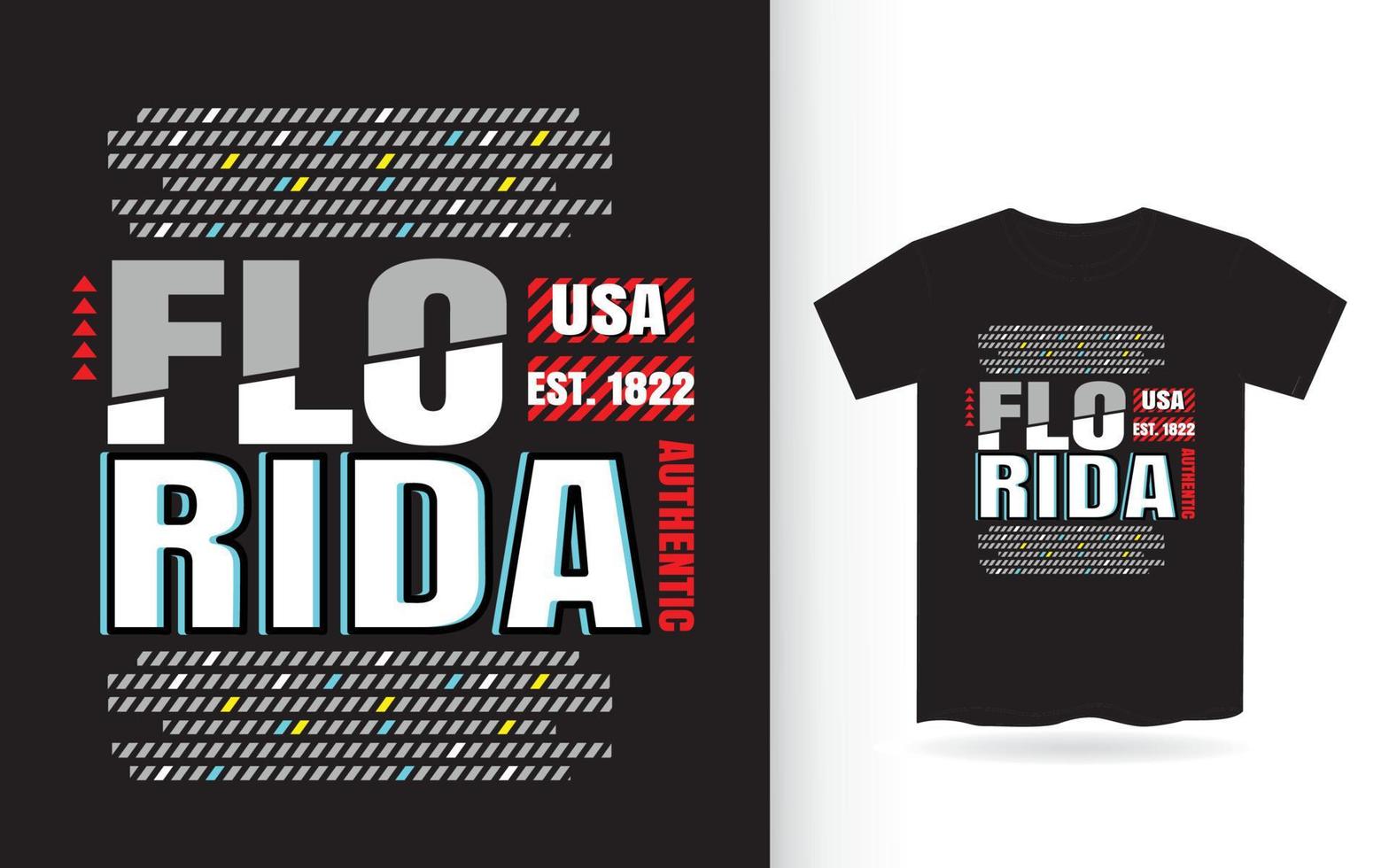 conception de t-shirt de typographie moderne de floride vecteur