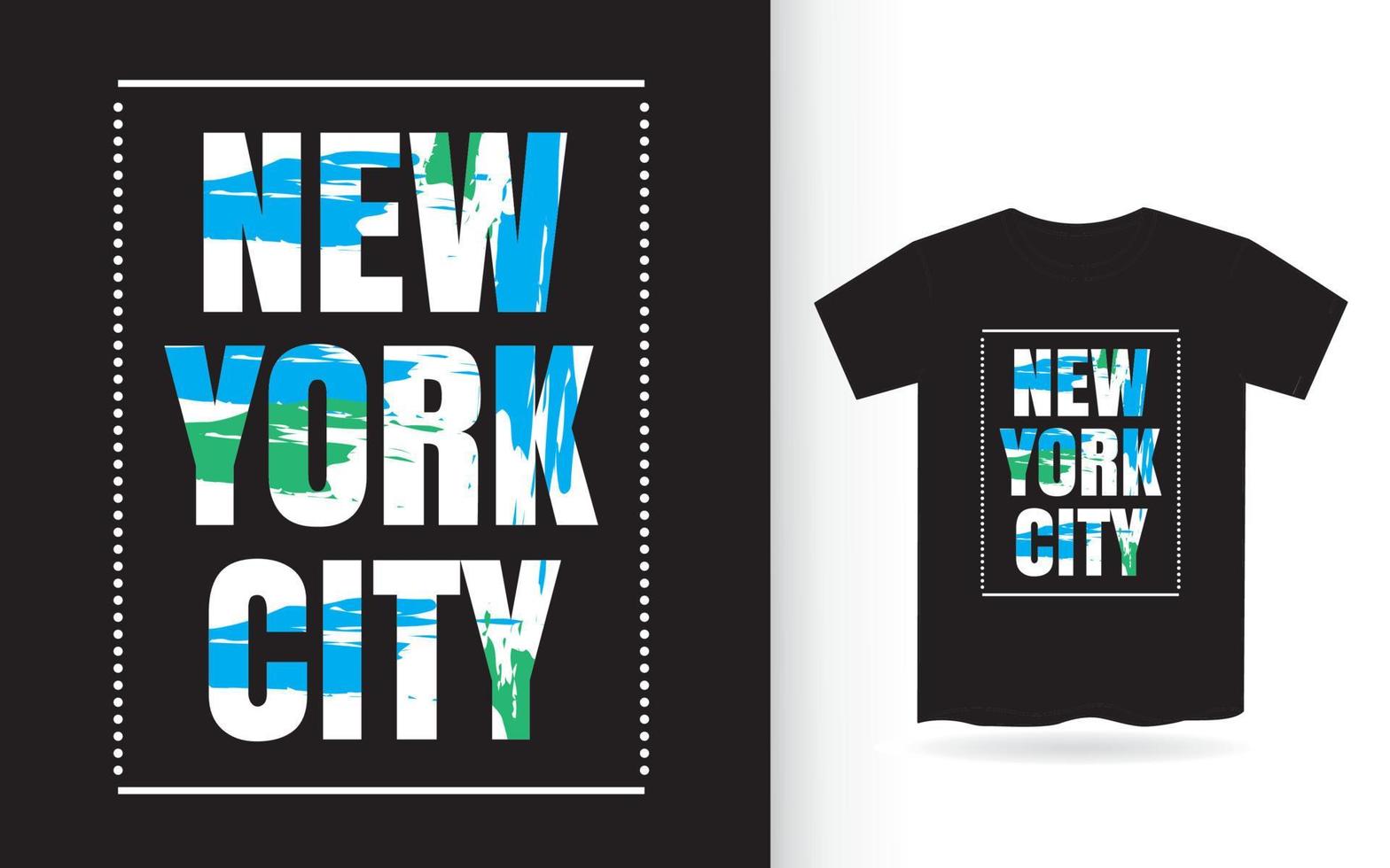 conception de t-shirt de lettrage moderne de new york city vecteur