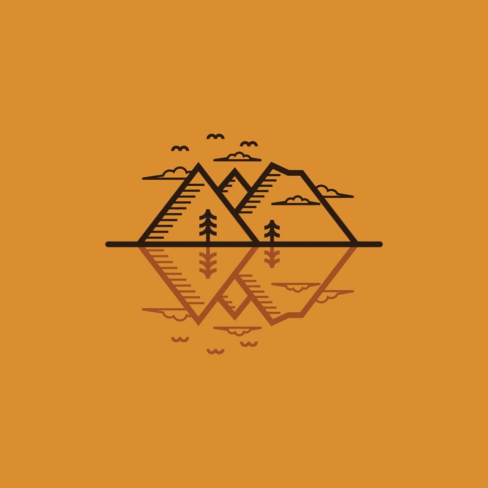 logo de montagne de voyage en ligne vecteur