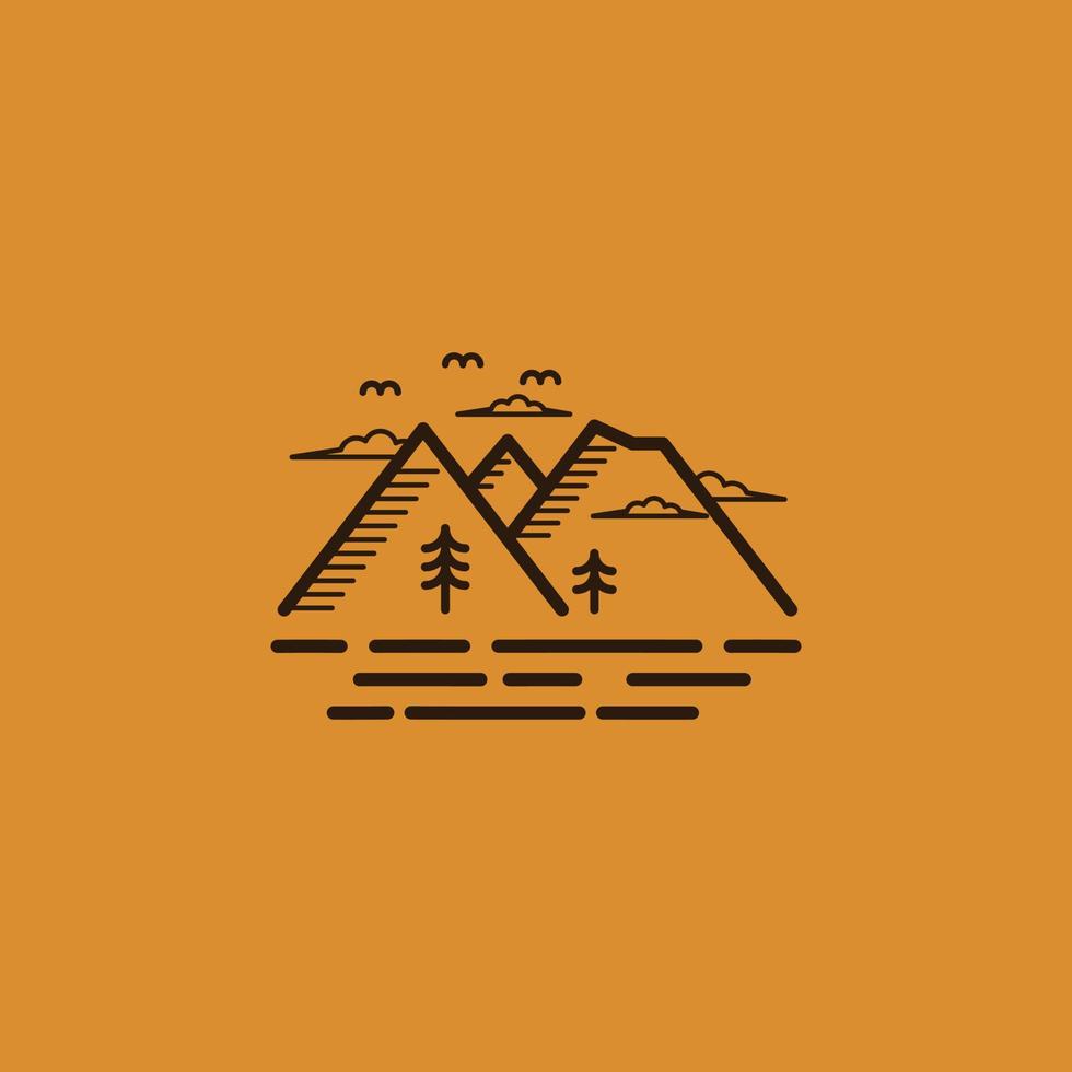 logo de montagne de voyage vecteur