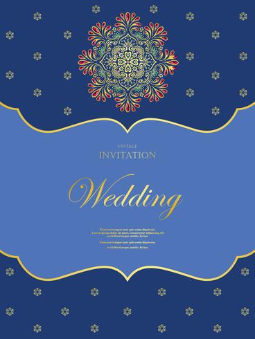 Style vintage de carte de mariage ou d&#39;invitation avec cristaux abstarct de fond, illustration vectorielle élément eps10, indien, islam, mariage, invitation vecteur