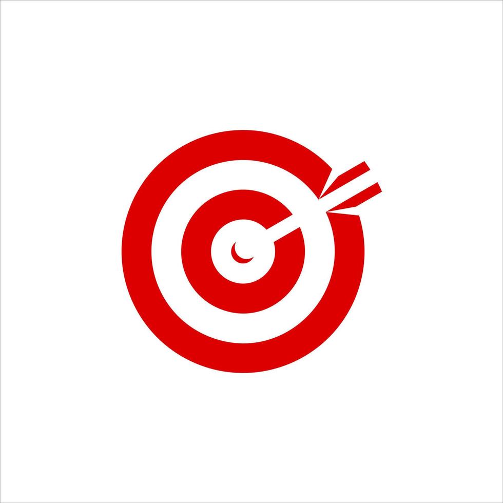 business bullseye cible simple flèche et point plat vecteur