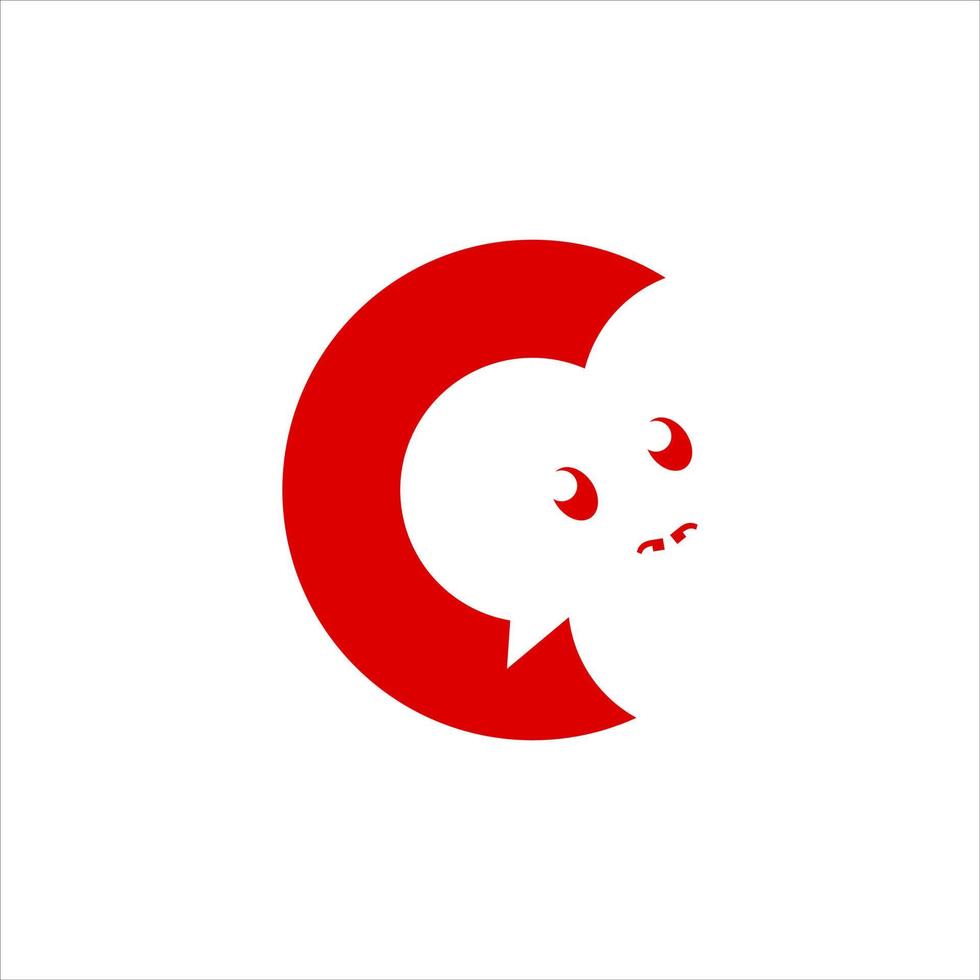 tête de singe logo simple illustration abstraite icône vecteur