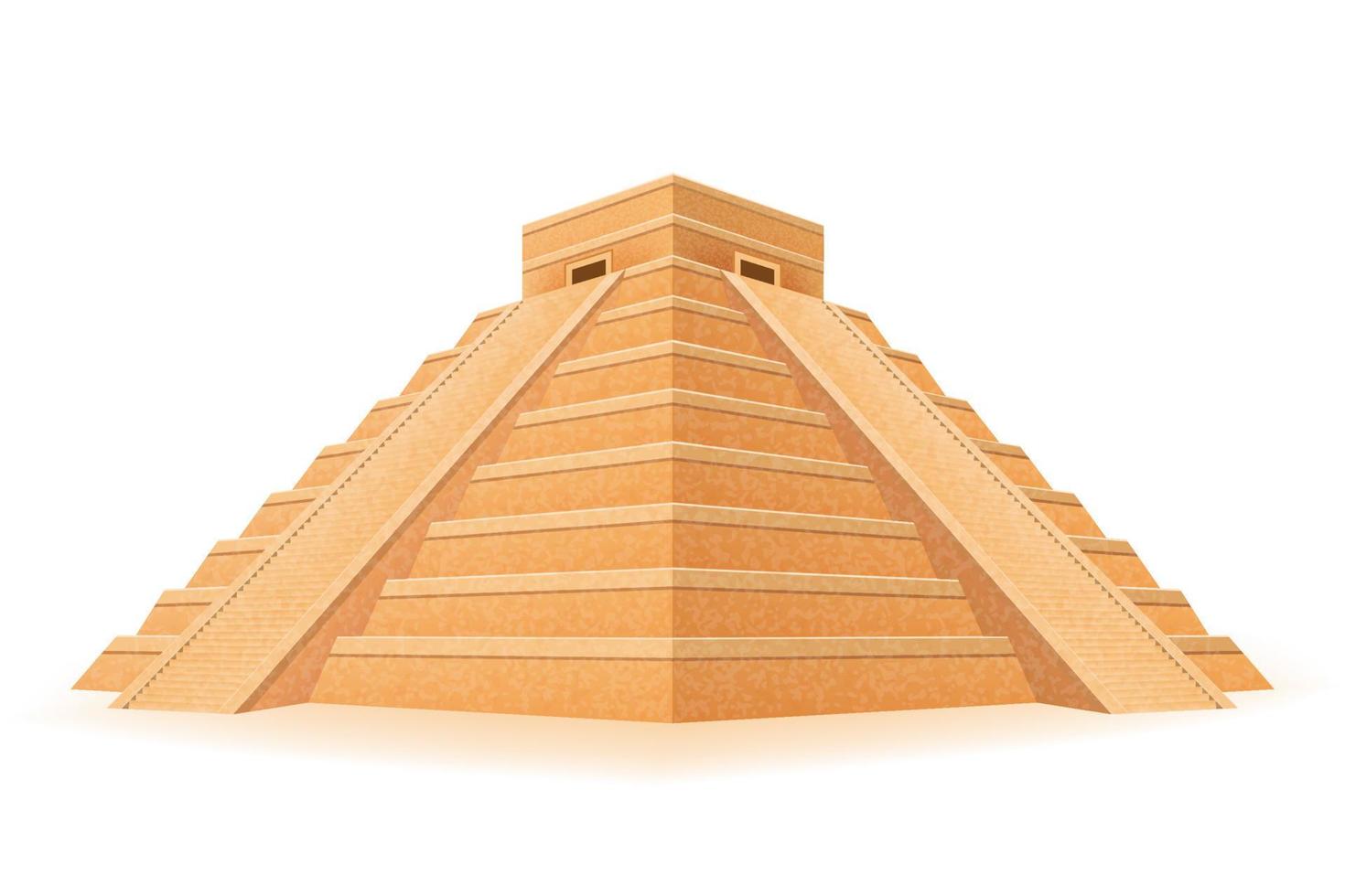 illustration de vecteur de pyramide maya antique isolée sur fond blanc