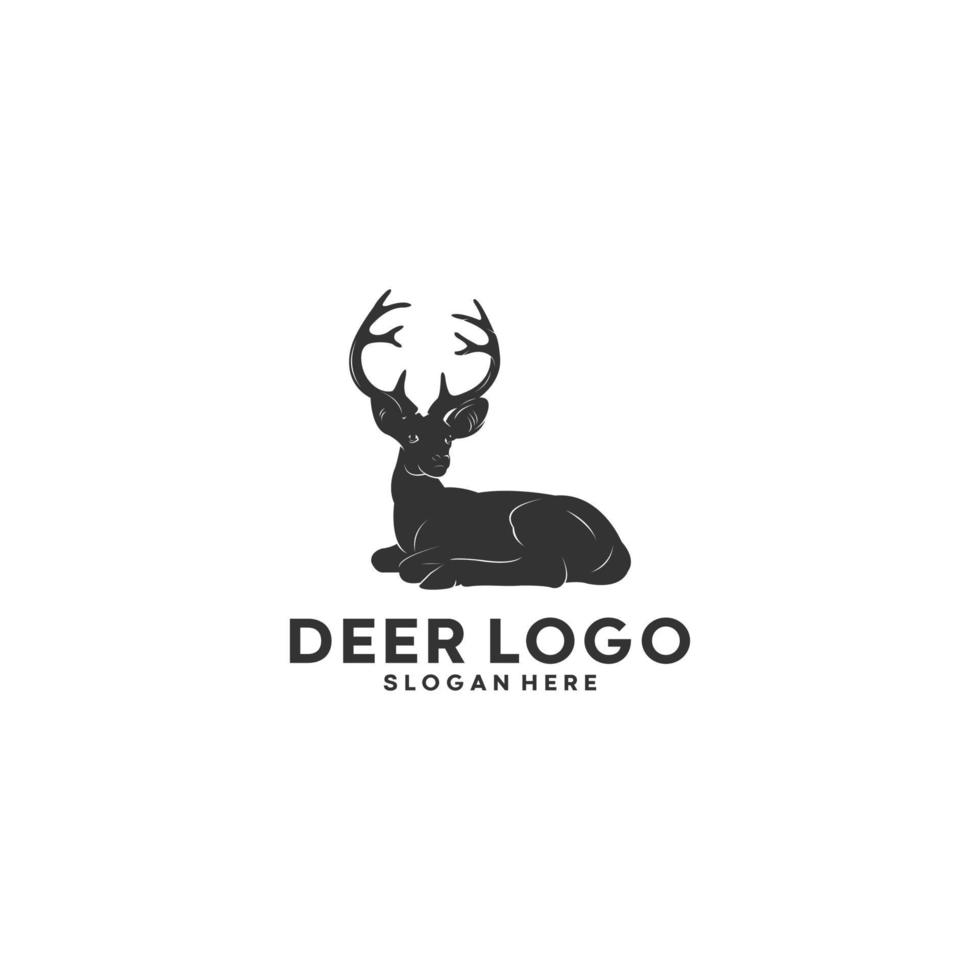 modèle de logo de cerf sur fond blanc vecteur