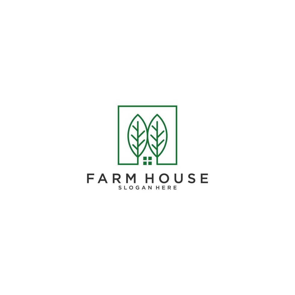 modèle de logo de maison de ferme sur fond blanc vecteur