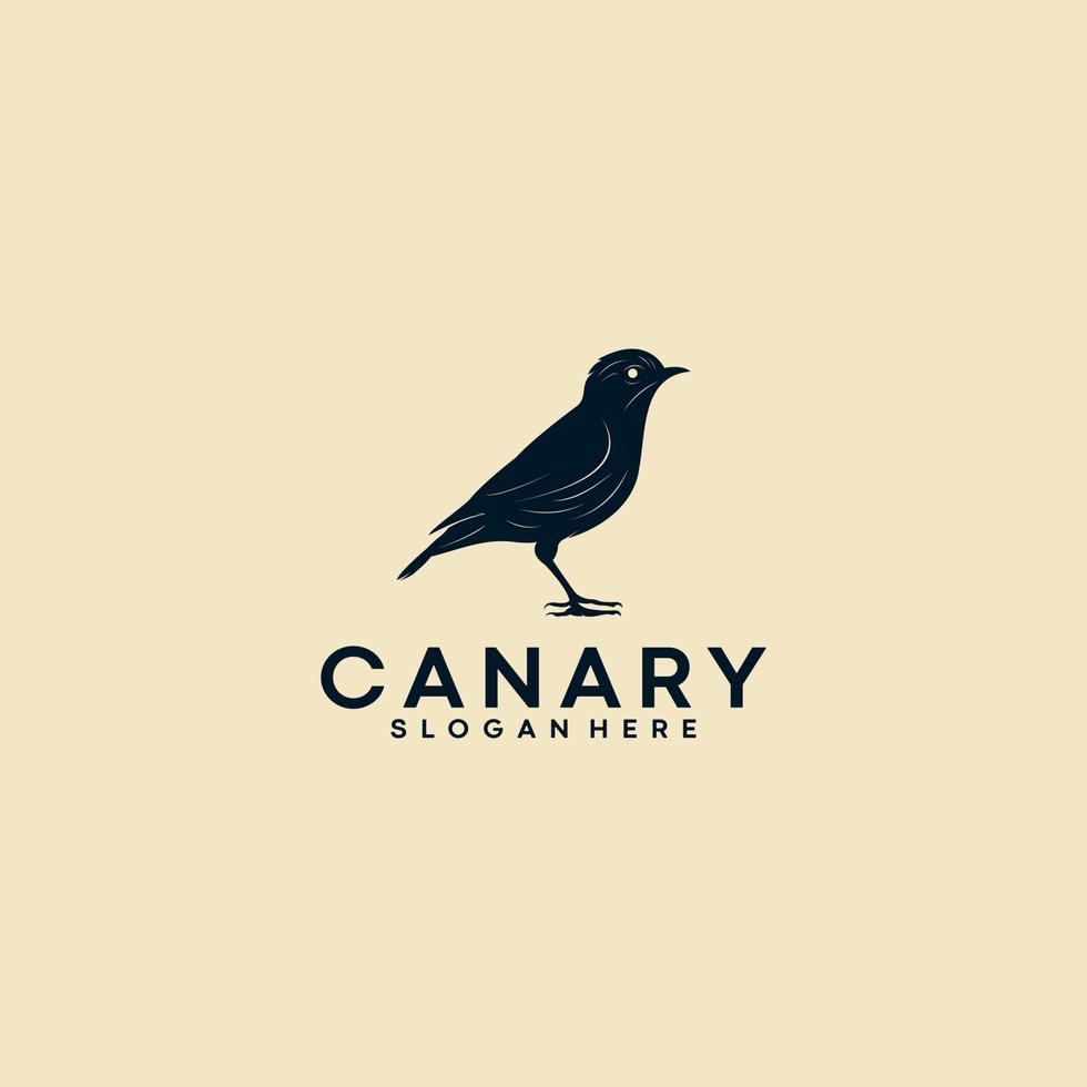 modèle de logo canari sur fond blanc vecteur