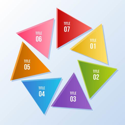 Diagramme circulaire, infographie circulaire en forme de triangle vecteur