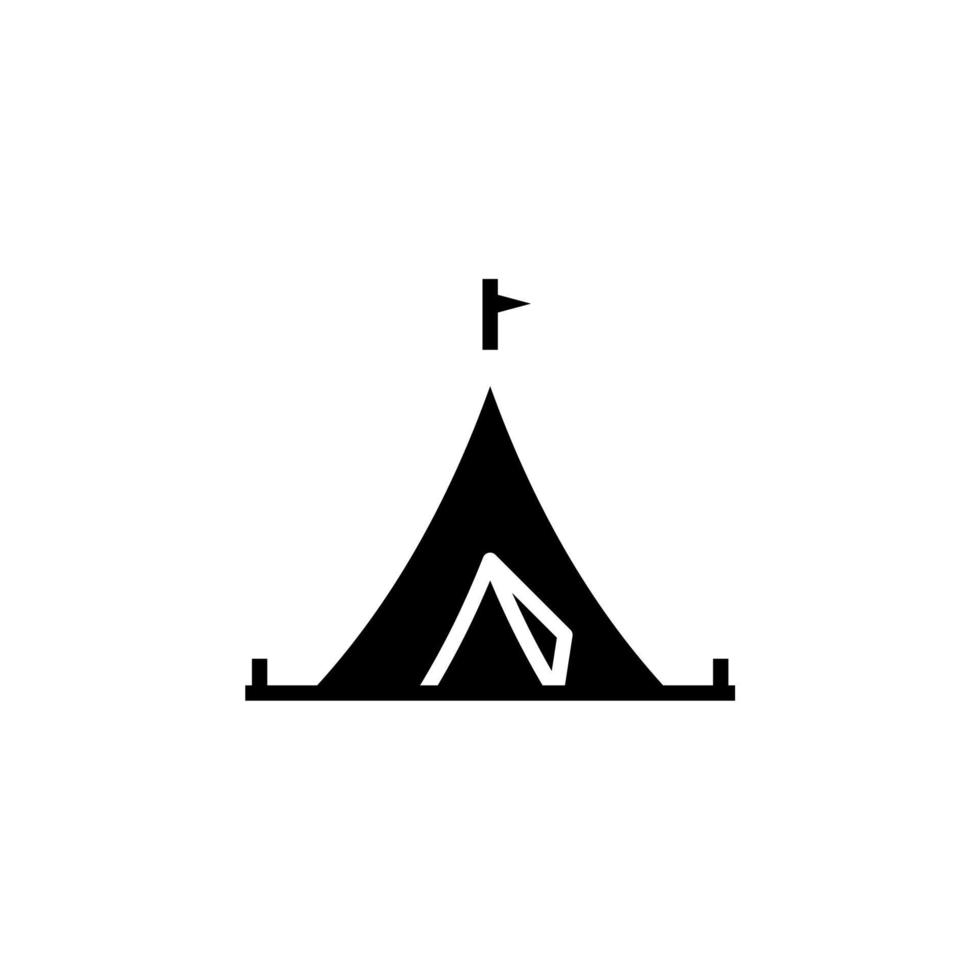 camp, tente, camping, icône solide de voyage, vecteur, illustration, modèle de logo. adapté à de nombreuses fins. vecteur