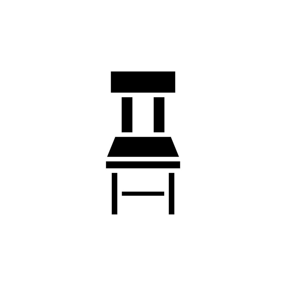 chaise, icône solide de siège, vecteur, illustration, modèle de logo. adapté à de nombreuses fins. vecteur