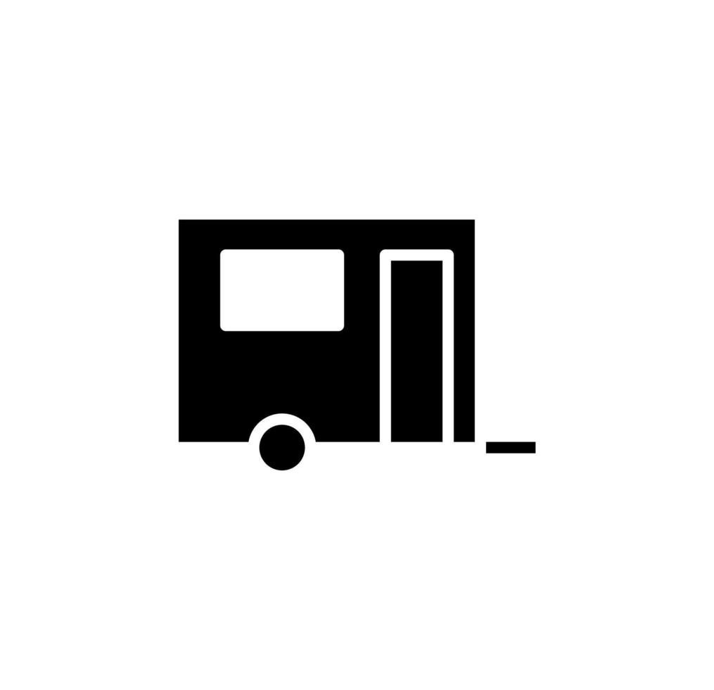 caravane, camping-car, icône solide de voyage, vecteur, illustration, modèle de logo. adapté à de nombreuses fins. vecteur