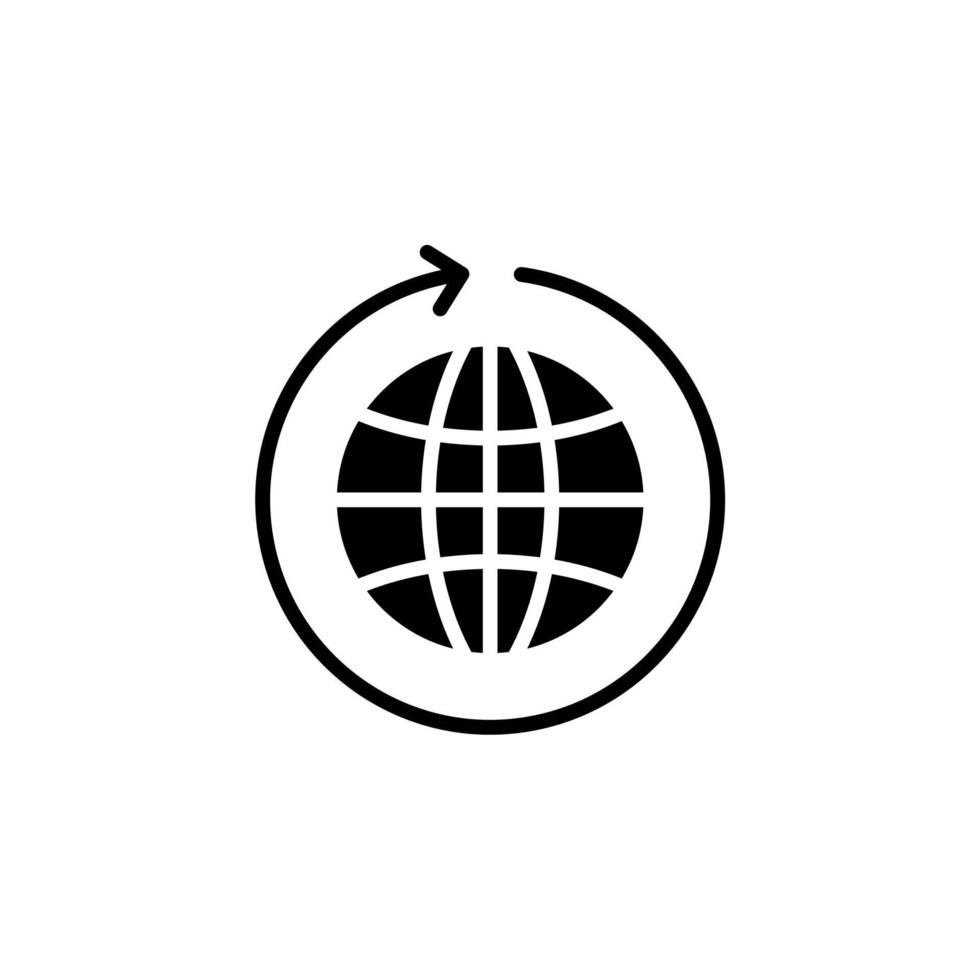 monde, terre, icône solide globale, vecteur, illustration, modèle de logo. adapté à de nombreuses fins. vecteur