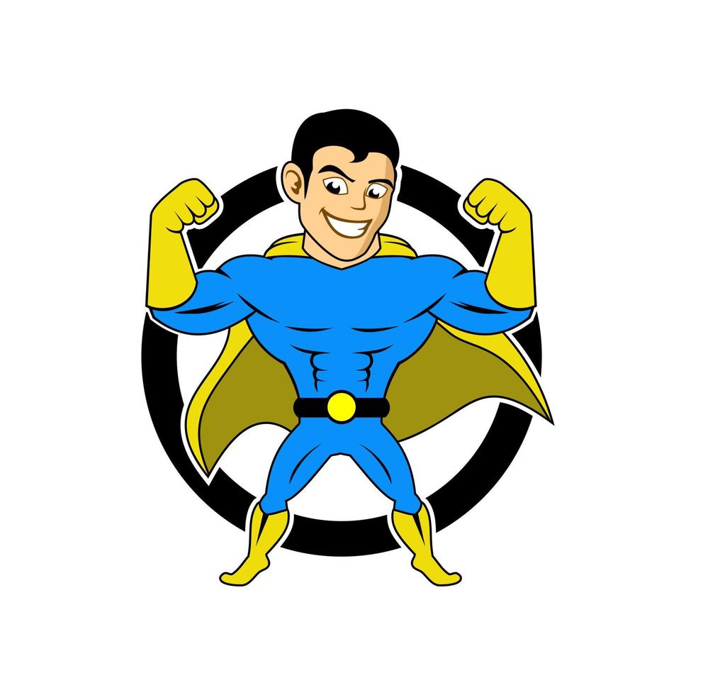 illustration de conception de dessin animé de personnage de super héros vecteur