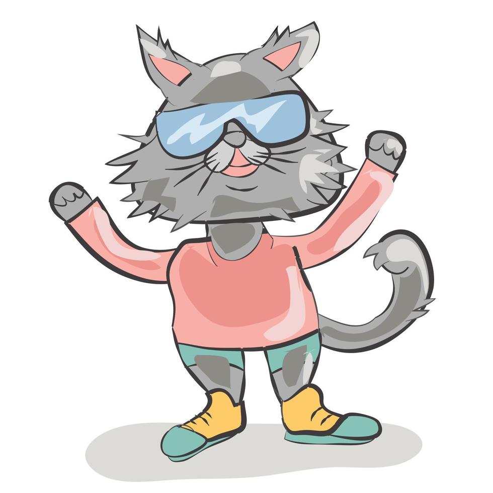 personnage de dessin animé de chat vecteur