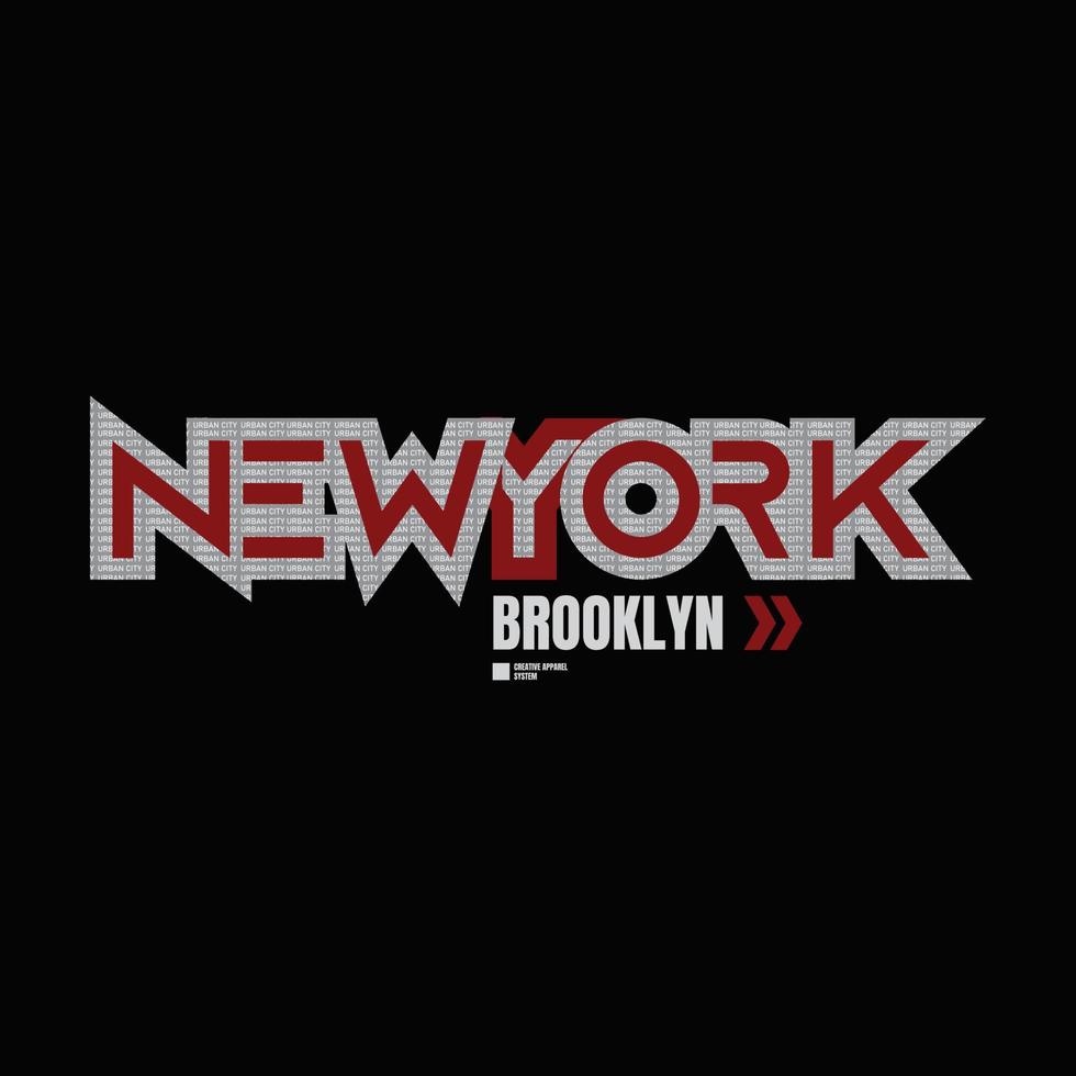 newyork brooklyn, typographie d'illustration. parfait pour la conception de t-shirt vecteur