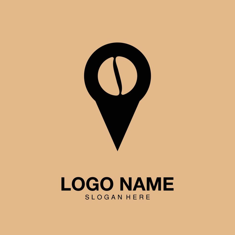logo café emplacement minimaliste icône vecteur symbole design plat