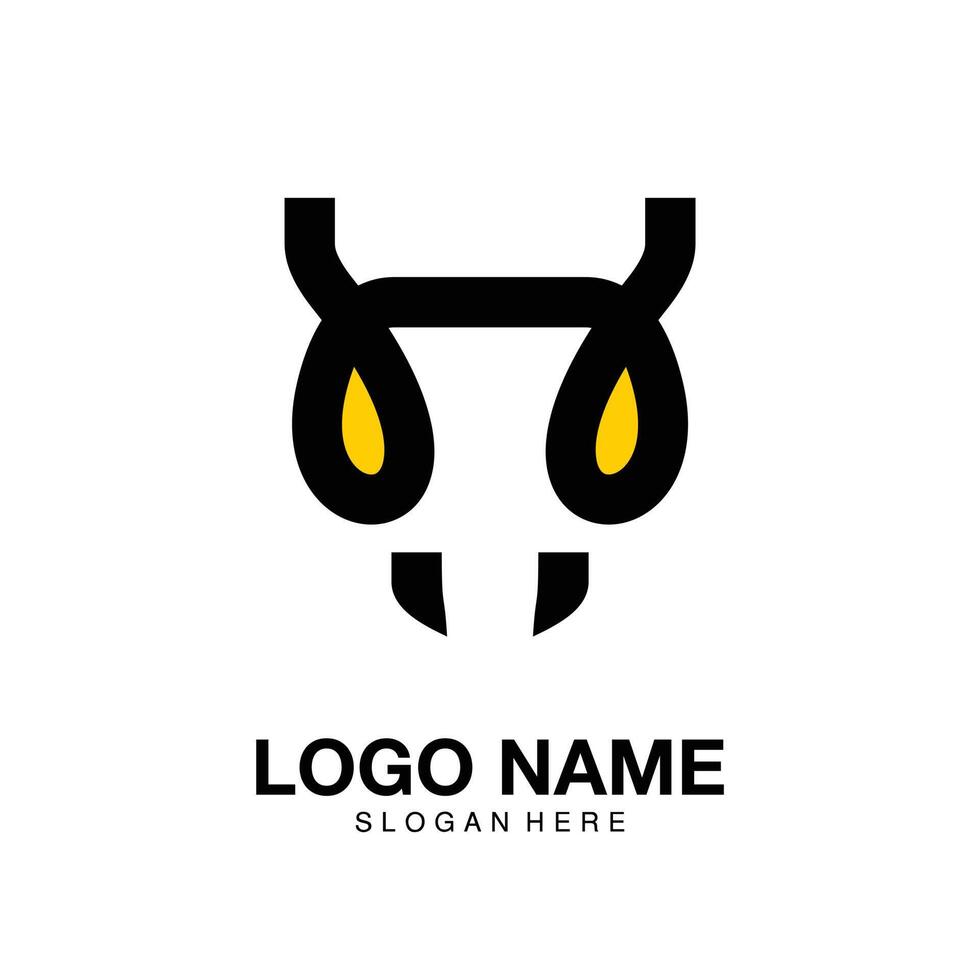 logo tête d'abeille minimaliste icône vecteur symbole design plat