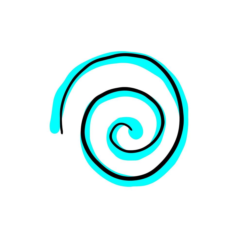 icône de doodle en forme de courbe en spirale archimédienne pour les applications et les sites Web. vecteur je