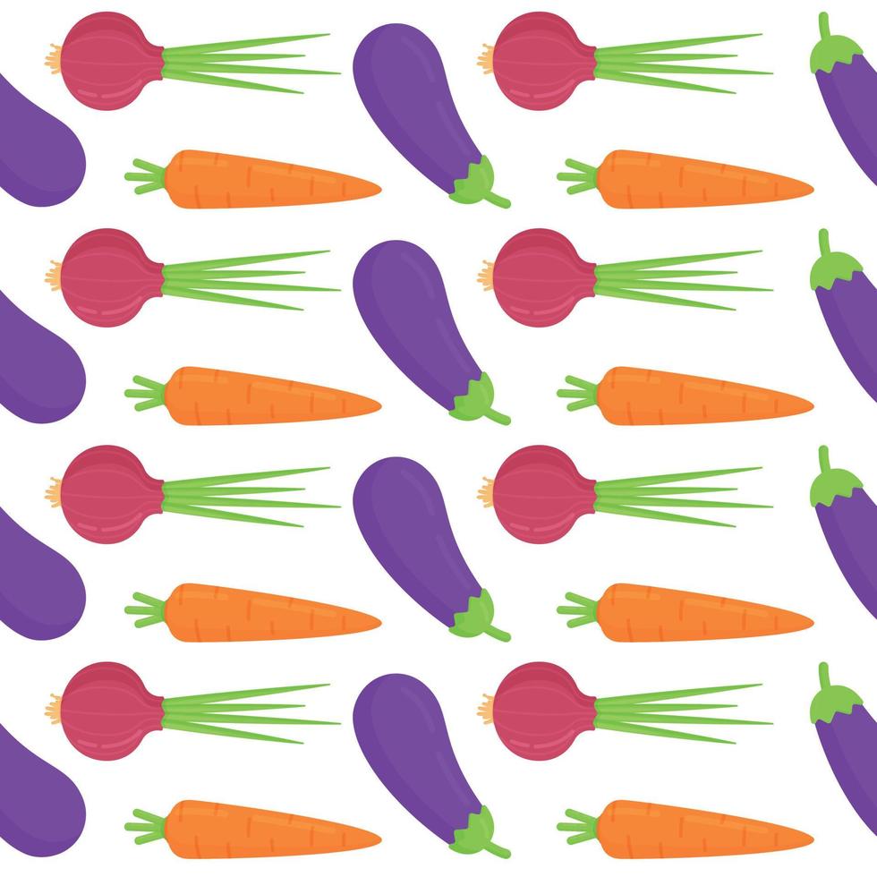 illustration vectorielle du motif éternel des carottes et des aubergines. vecteur