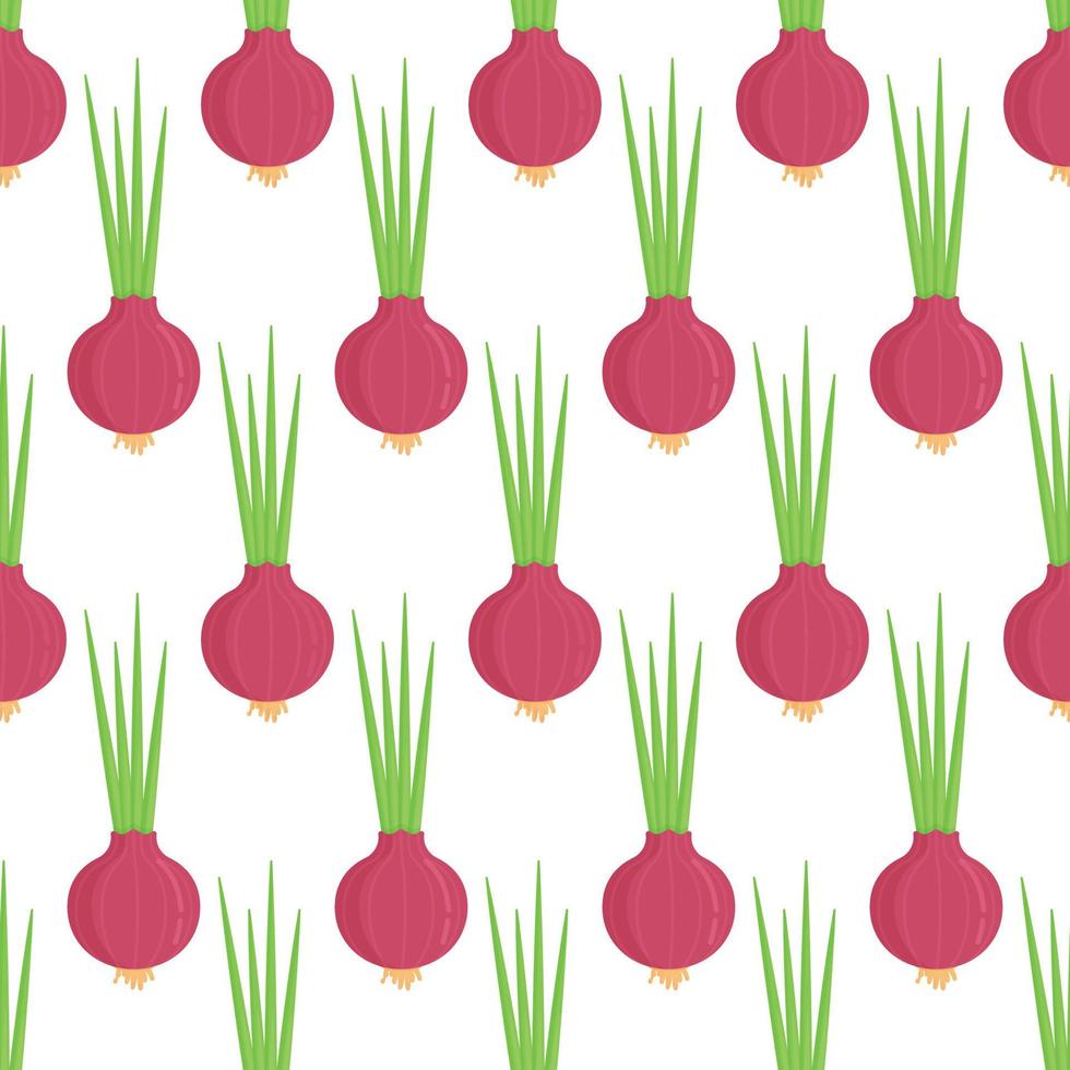 illustration vectorielle d'un modèle de jardin potager sans fin. motif d'oignon du potager. vecteur