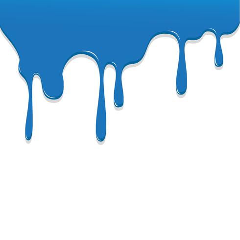 Peinture couleur bleu dégoulinant, illustration vectorielle couleur fond transparent vecteur