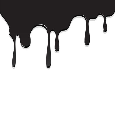Peinture couleur noire dégoulinant, illustration vectorielle couleur fond transparent vecteur