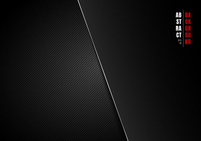 Lignes diagonales de modèle abstrait rayé fond dégradé noir et gris vecteur
