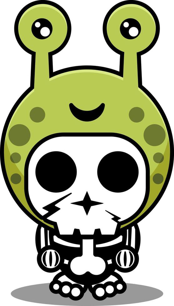 vecteur dessin animé personnage mascotte costume crâne humain mignon escargot animal