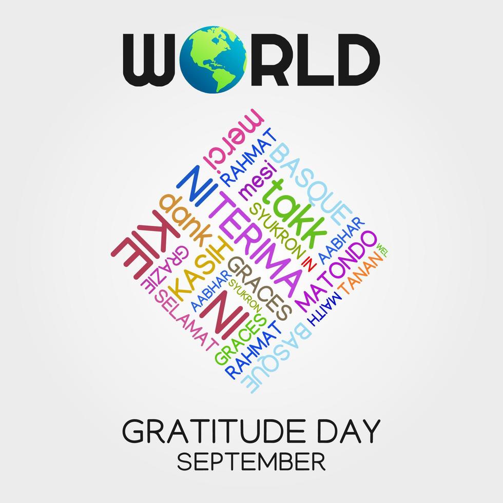 illustration vectorielle de la journée mondiale de la gratitude vecteur