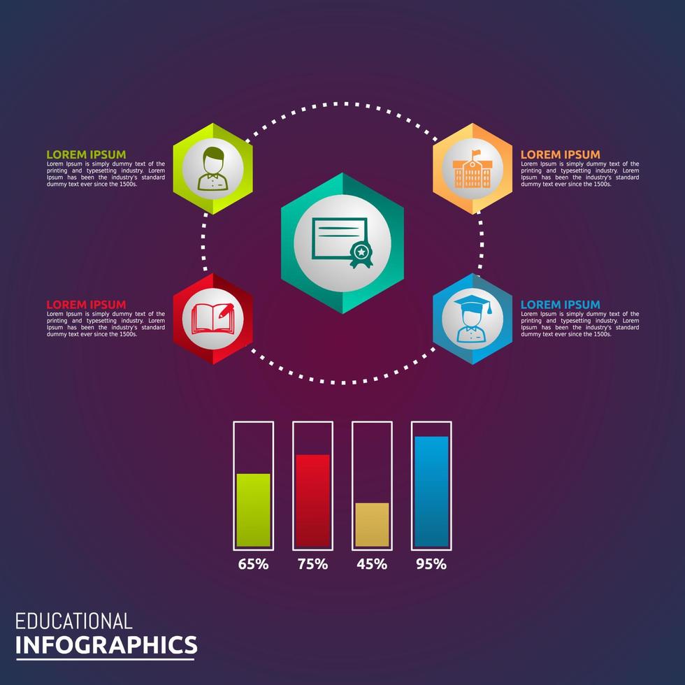 illustration vectorielle de l'éducation infographique jalon. vecteur