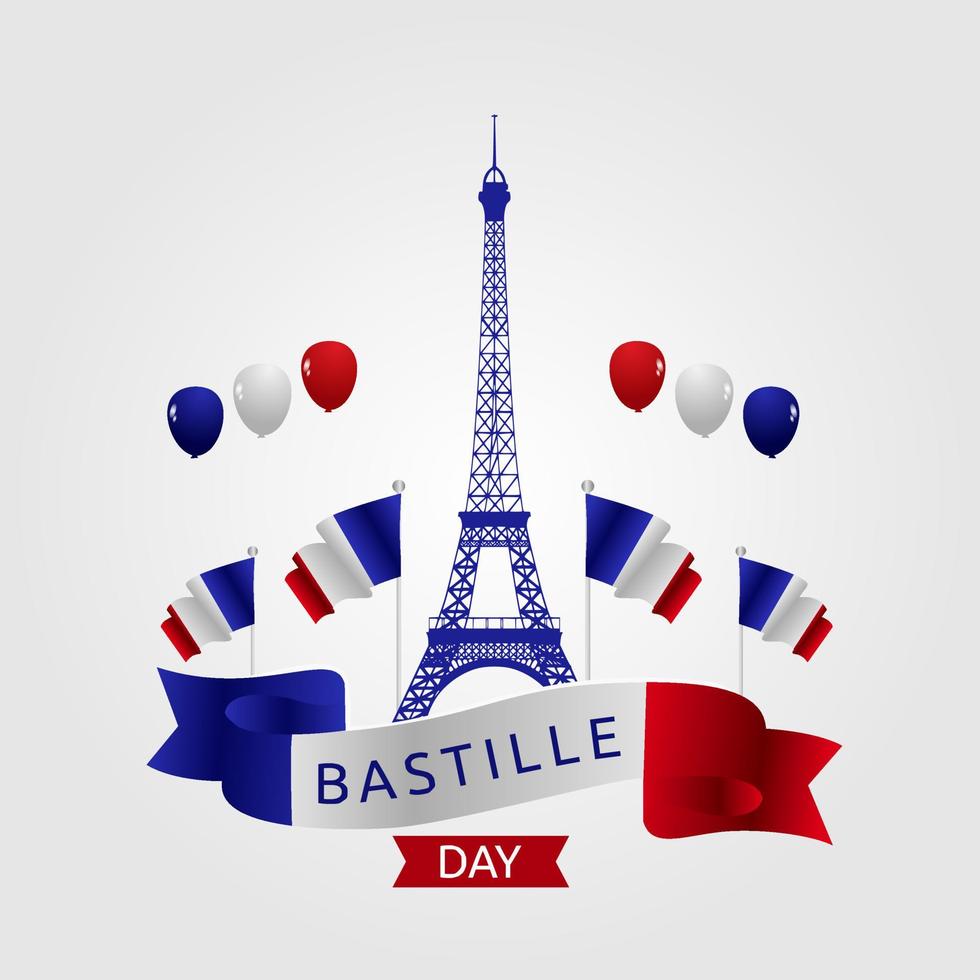 joyeux jour de la bastille illustration vectorielle vecteur