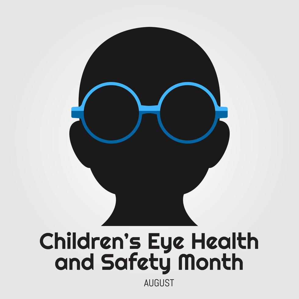 illustration vectorielle du mois de la santé et de la sécurité des yeux des enfants vecteur