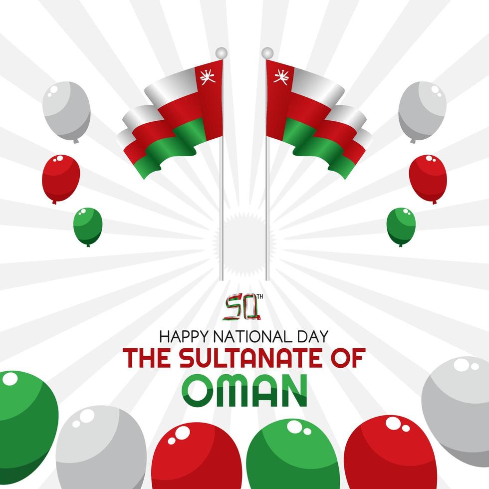 illustration vectorielle de la fête nationale d'oman vecteur