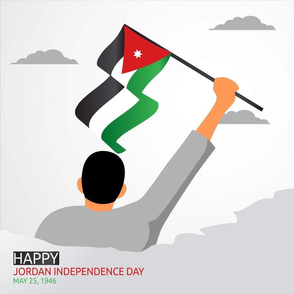 joyeux jour de l'indépendance de la jordanie illustration vectorielle vecteur