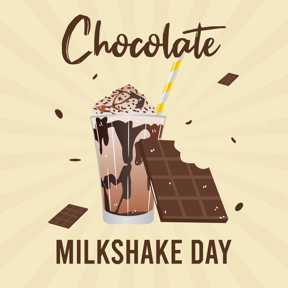 lllustration de vecteur de jour de milkshake au chocolat