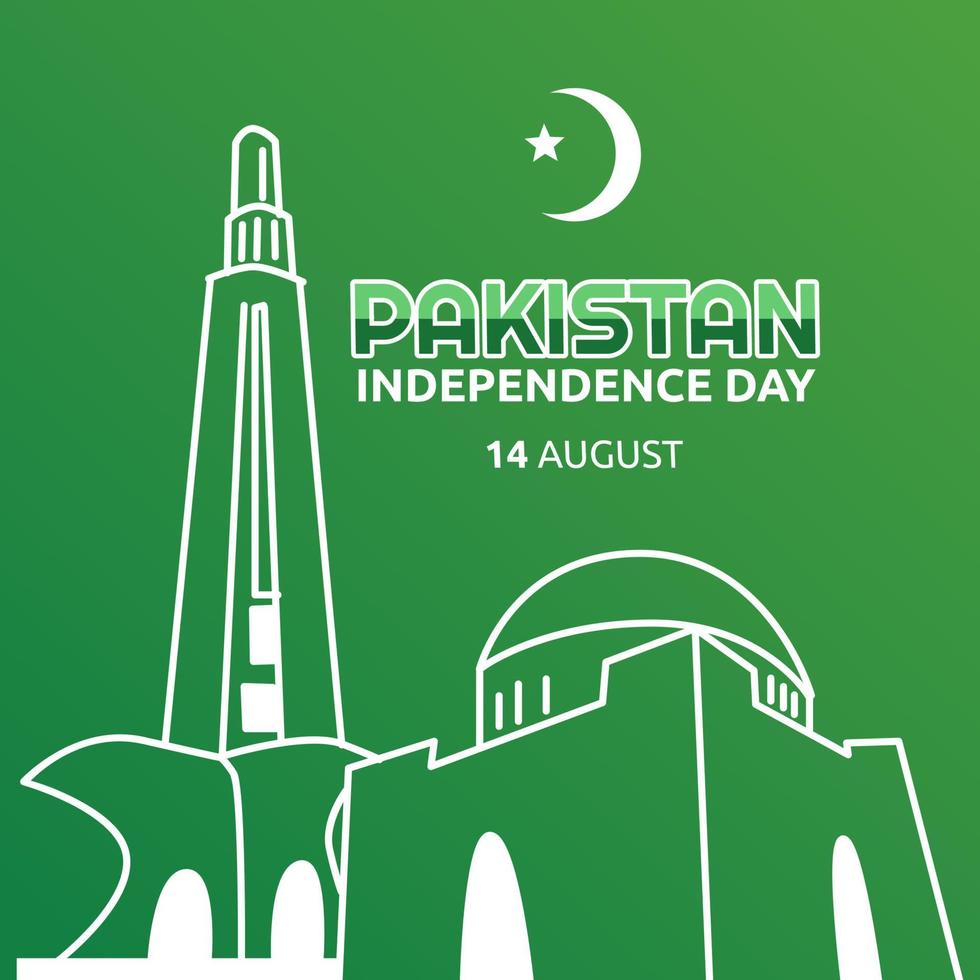 illustration vectorielle de la fête de l'indépendance du pakistan vecteur