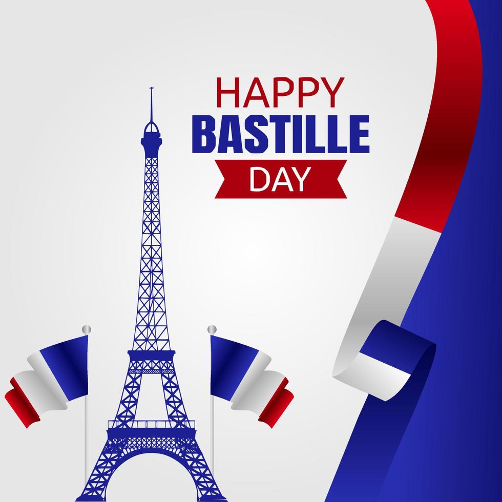 joyeux jour de la bastille illustration vectorielle vecteur