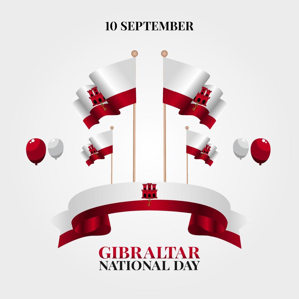 illustration vectorielle de la fête nationale de gibraltar vecteur