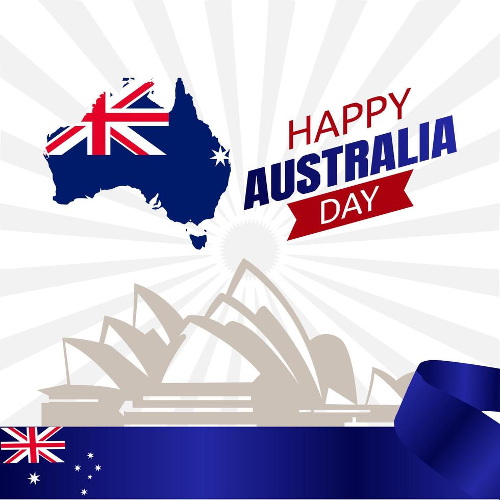 illustration vectorielle de joyeux jour de l'australie vecteur