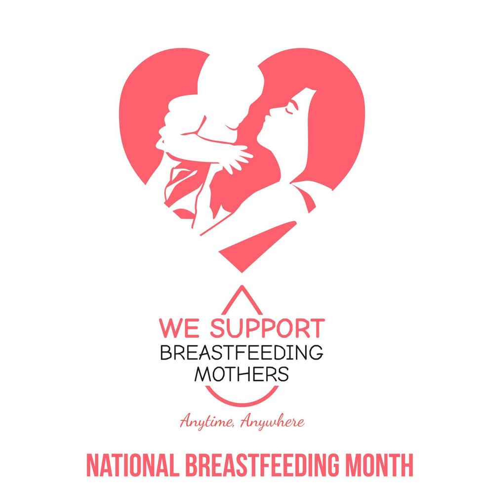 illustration vectorielle du mois national de l'allaitement maternel vecteur