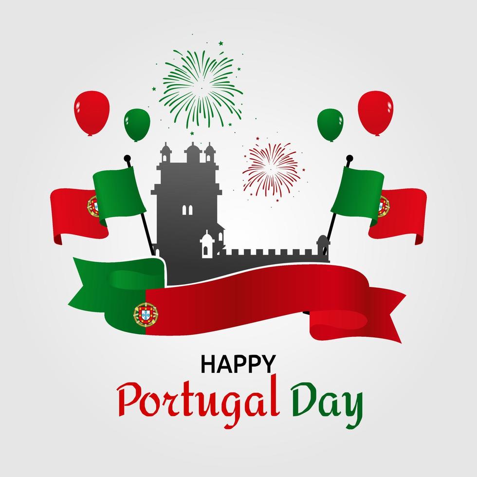 illustration vectorielle de joyeux jour du portugal vecteur