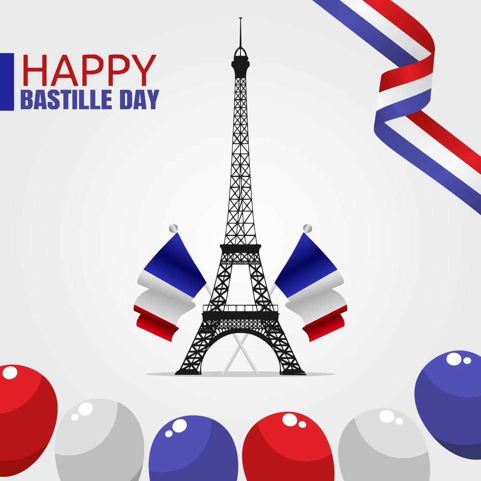 joyeux jour de la bastille illustration vectorielle vecteur