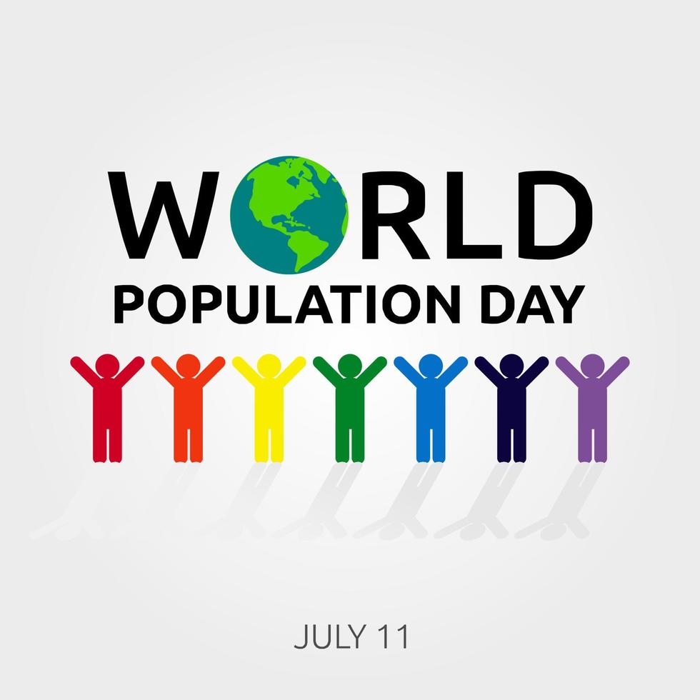 illustration vectorielle de conception de la journée mondiale de la population. vecteur