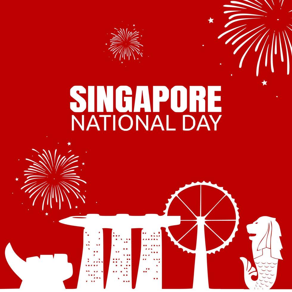 illustration vectorielle de la fête nationale de singapour vecteur