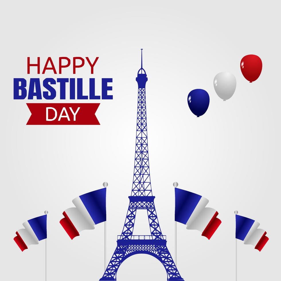 joyeux jour de la bastille illustration vectorielle vecteur